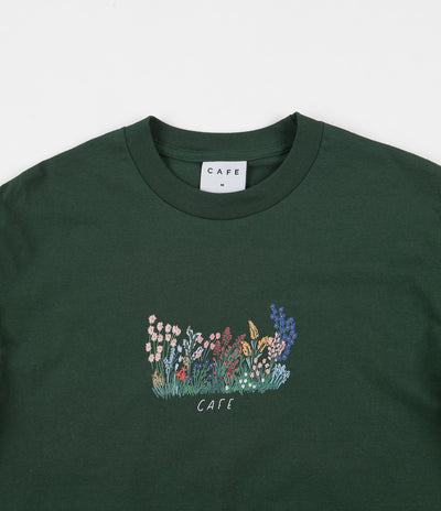 Skateboard Cafe Flower Bed T-Shirt - Forest Green