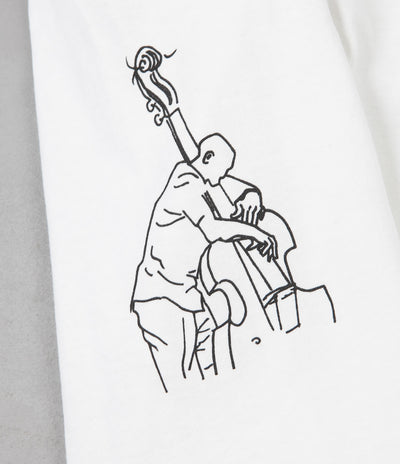 Skateboard Cafe Jazz Sketch Long Sleeve T-Shirt - White