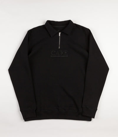 Skateboard Cafe Latte 1/4 Zip Sweatshirt - Blackout