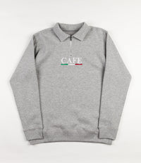 Skateboard Cafe Latte 1/4 Zip Sweatshirt - Grey / Latte