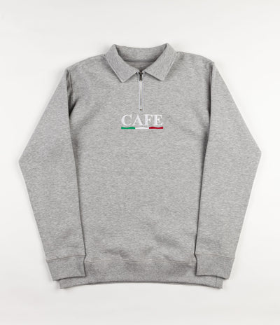 Skateboard Cafe Latte 1/4 Zip Sweatshirt - Grey / Latte