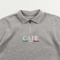 Skateboard Cafe Latte 1/4 Zip Sweatshirt - Grey / Latte thumbnail