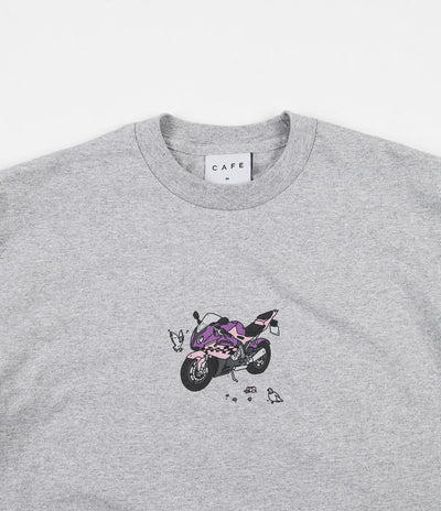 Skateboard Cafe Motorcycle T-Shirt - Ash