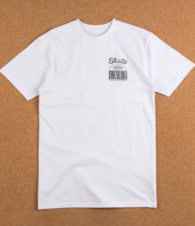 Skateboard Cafe Pretzel Diner Logo T-Shirt - White