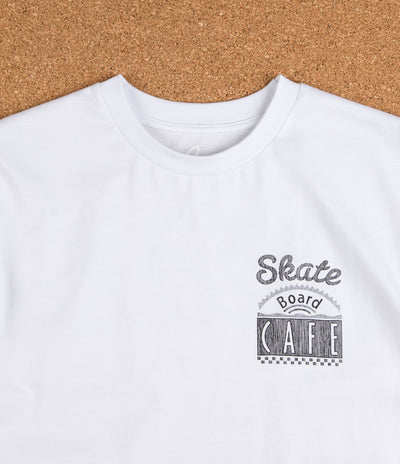 Skateboard Cafe Pretzel Diner Logo T-Shirt - White