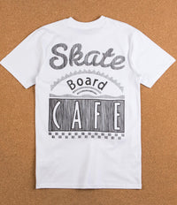Skateboard Cafe Pretzel Diner Logo T-Shirt - White