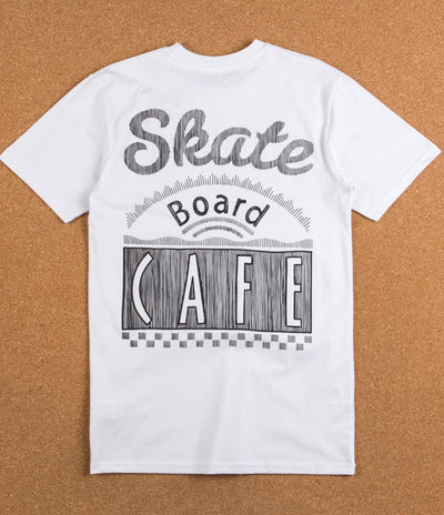 Skateboard Cafe Pretzel Diner Logo T-Shirt - White