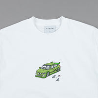 Skateboard Cafe Race Car T-Shirt - White thumbnail