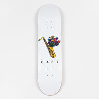 Skateboard Cafe Sax Flowers Deck - White - 8.125" thumbnail