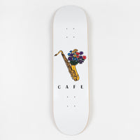 Skateboard Cafe Sax Flowers Deck - White - 8.25" thumbnail