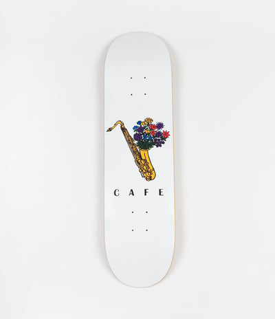 Skateboard Cafe Sax Flowers Deck - White - 8.25"