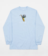 Skateboard Cafe Sax Flowers Long Sleeve T-Shirt - Blue