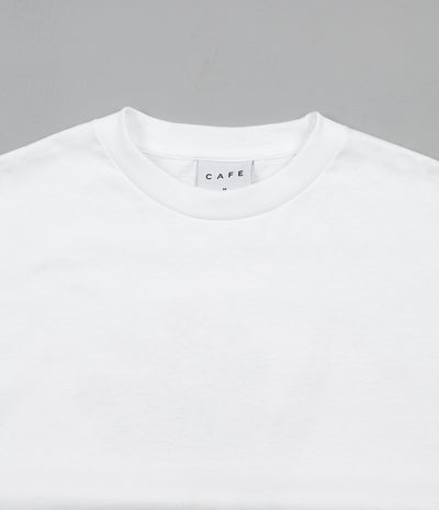 Skateboard Cafe Sax Flowers Long Sleeve T-Shirt - White