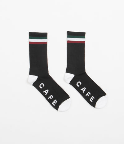 Skateboard Cafe Stripe Socks - Black