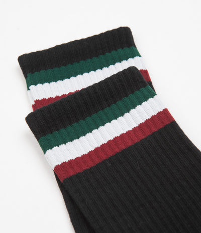 Skateboard Cafe Stripe Socks - Black