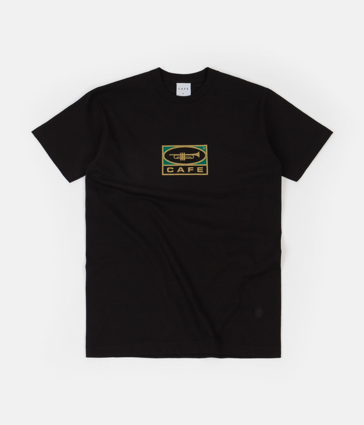 Skateboard Cafe Trumpet Logo TShirt Black Flatspot