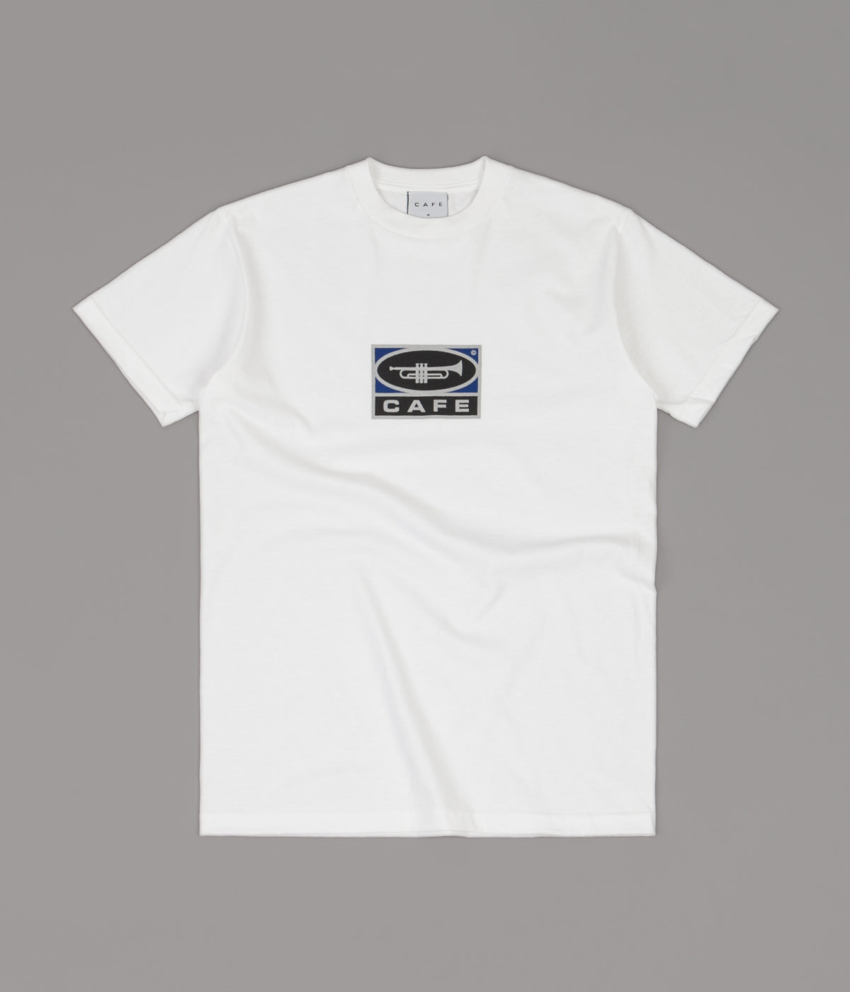 Skateboard Cafe Trumpet Logo TShirt White Flatspot
