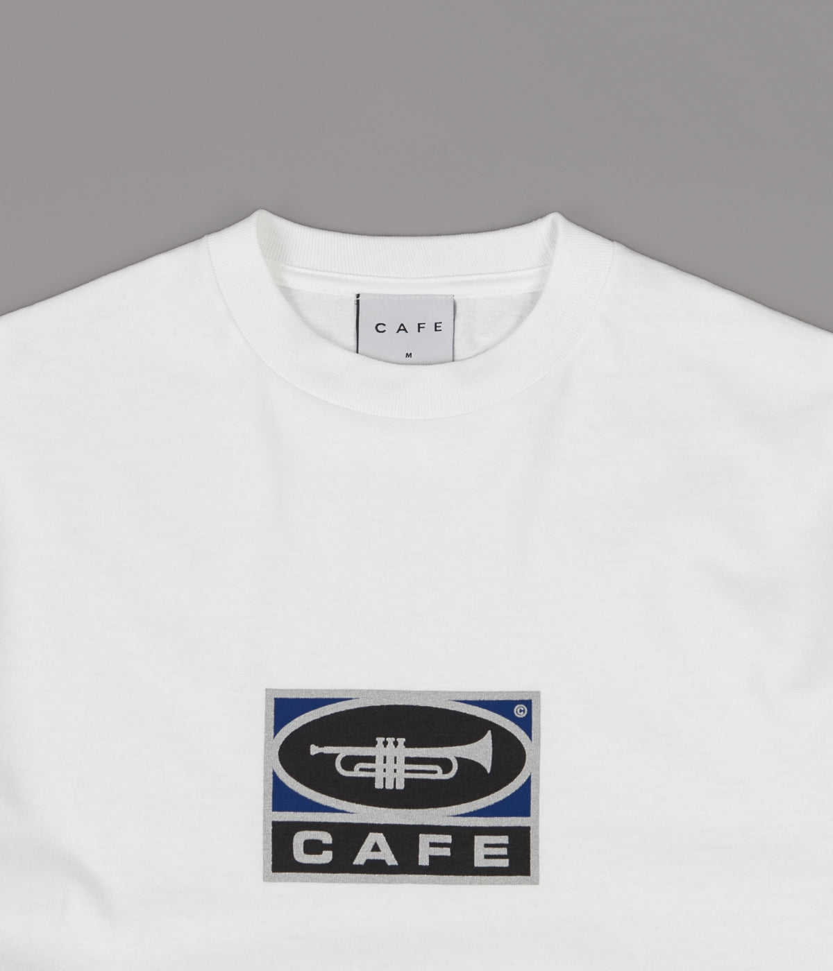 Skateboard Cafe Trumpet Logo TShirt White Flatspot