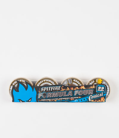 Spitfire Formula Four Conical 99DU Wheels - Yellow Print / Natural - 52mm