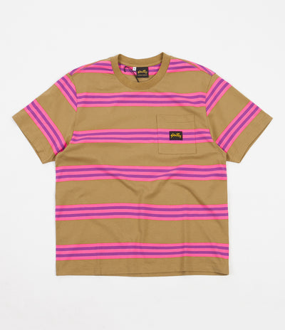 Stan Ray Football T-Shirt - Washed Pink Stripe
