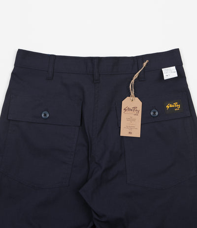 Stan Ray Slim Fit 4 Pocket Fatigue Trousers - Navy Rip Stop