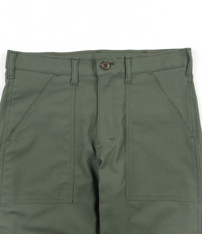 Stan Ray Slim Fit 4 Pocket Fatigue Trousers - Olive Sateen | Flatspot