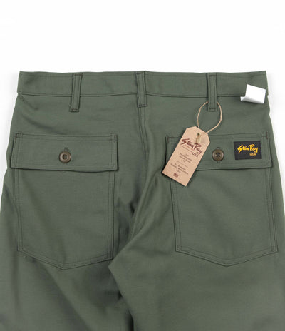 Stan Ray Slim Fit 4 Pocket Fatigue Trousers - Olive Sateen