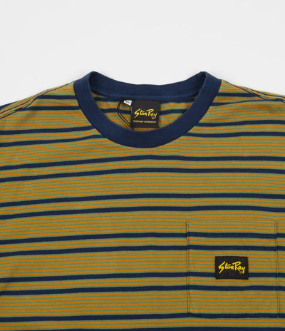 Stan Ray Yarn Dye Stripe Narrow Long Sleeve T-Shirt - Navy
