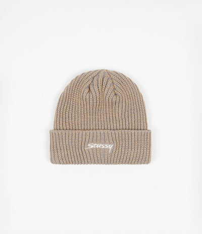 Stussy 2 Tone Knit Short Beanie - Tan