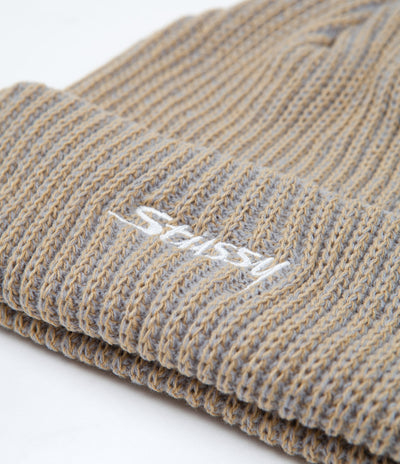 Stussy 2 Tone Knit Short Beanie - Tan