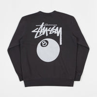 Stussy 8 Ball Pigment Dyed Crewneck Sweatshirt in Black thumbnail