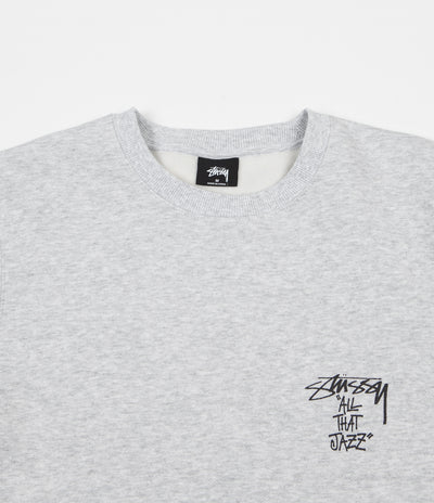 Stussy All That Jazz Crewneck Sweatshirt - Ash Heather