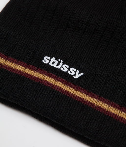 Stussy Athletic Striped Cuff Beanie - Black | Flatspot