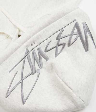 Stussy Back Hood Applique Hoodie - Ash Heather
