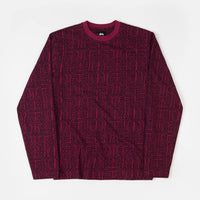 Stussy Bali Long Sleeve T-Shirt - Maroon thumbnail