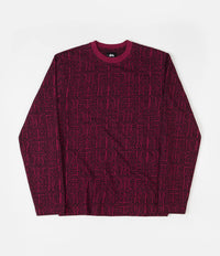 Stussy Bali Long Sleeve T-Shirt - Maroon