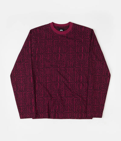 Stussy Bali Long Sleeve T-Shirt - Maroon