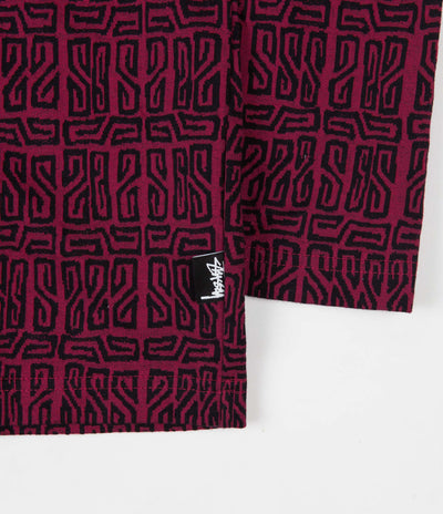 Stussy Bali Long Sleeve T-Shirt - Maroon
