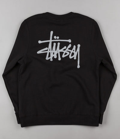 Stussy Basic Crewneck Sweatshirt - Black / Grey
