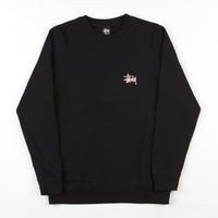Stussy Basic Crewneck Sweatshirt - Black / Pink thumbnail