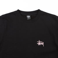 Stussy Basic Crewneck Sweatshirt - Black / Pink thumbnail