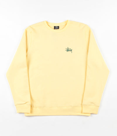 Stussy Basic Crewneck Sweatshirt - Pale Yellow | Flatspot