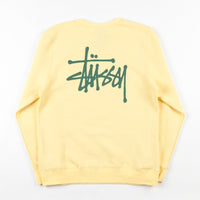 Stussy Basic Crewneck Sweatshirt - Pale Yellow thumbnail
