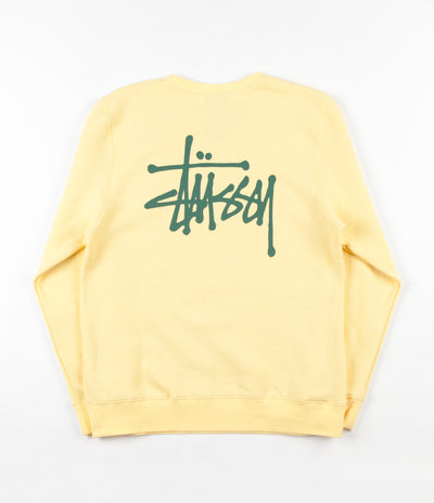 Stussy Basic Crewneck Sweatshirt - Pale Yellow