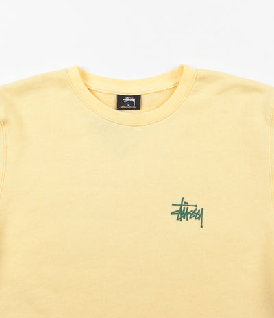 Stussy Basic Crewneck Sweatshirt - Pale Yellow