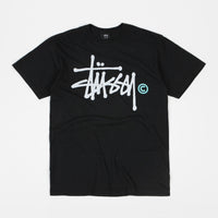 Stussy Basic Logo Pigment Dyed T-Shirt - Black thumbnail