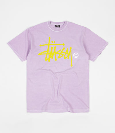 Stussy Basic Logo Pigment Dyed T-Shirt - Lavender