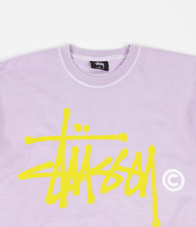 Stussy Basic Logo Pigment Dyed T-Shirt - Lavender