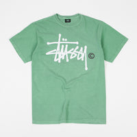 Stussy Basic Logo Pigment Dyed T-Shirt - Moss thumbnail