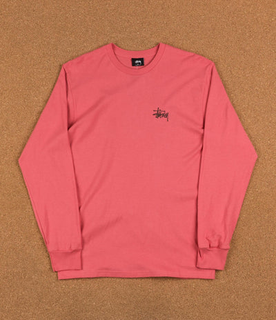 Stussy Basic Long Sleeve T-Shirt - Dark Pink